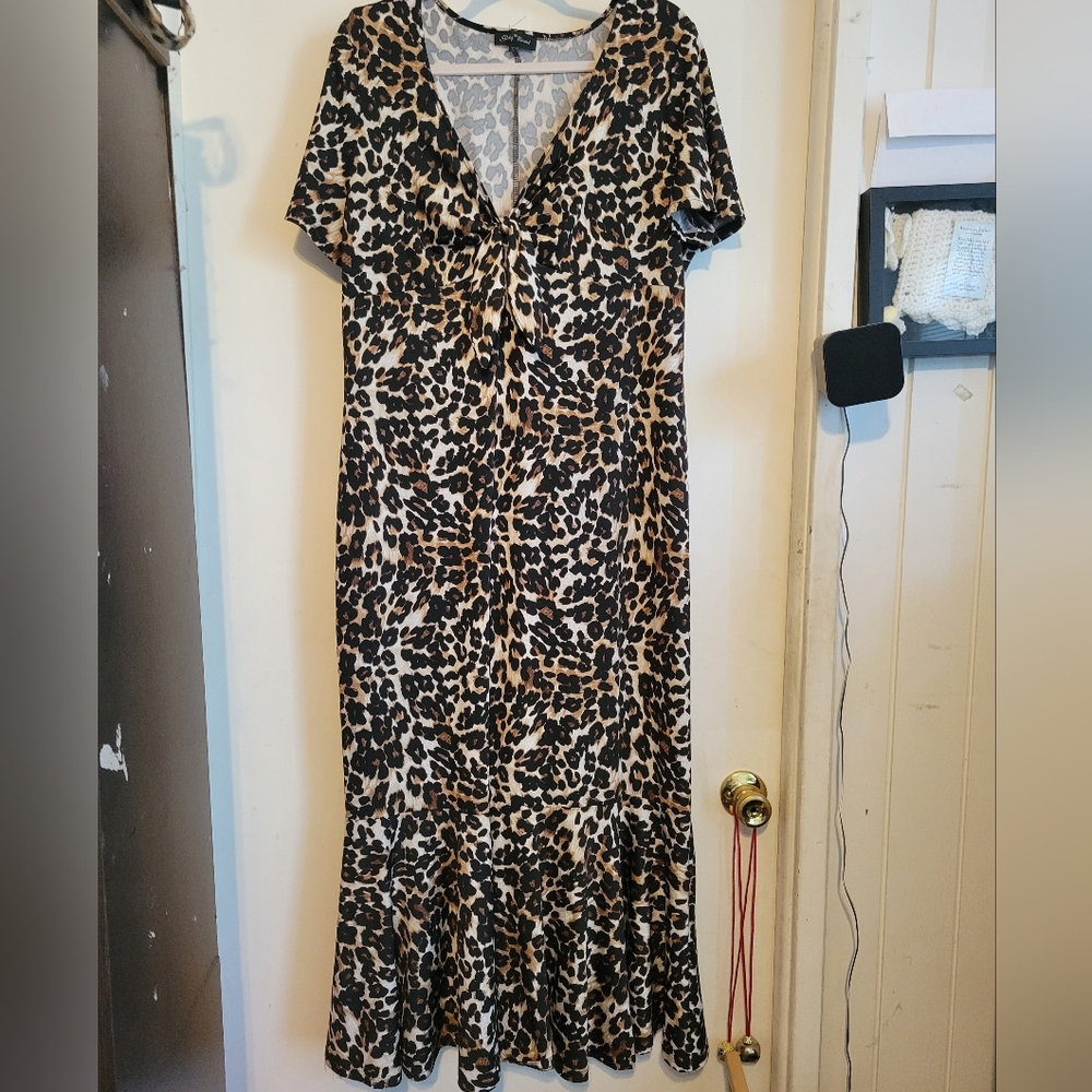 Animal print long dress